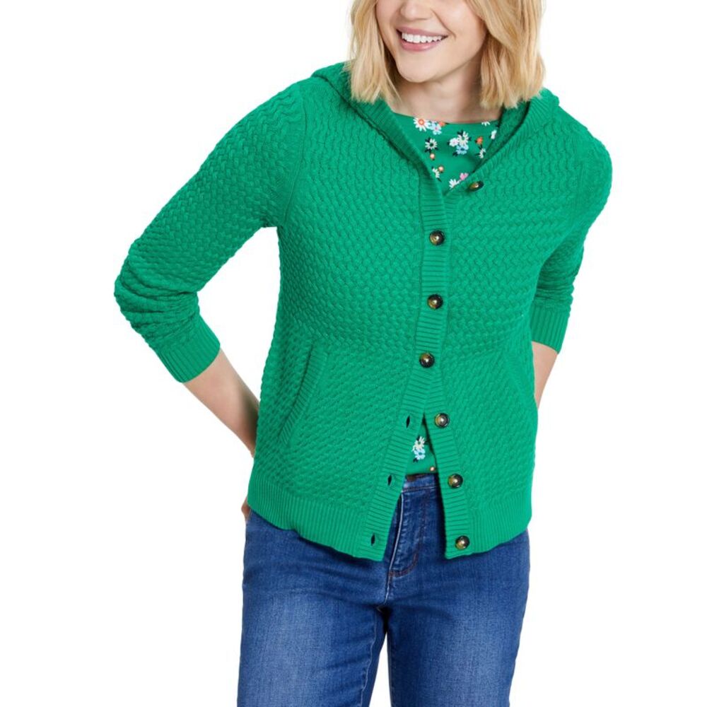 Charter Club Mixed Stitch Knit Hoodie